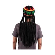 Chapéu Trançado Unissex Jamaicano Bob Rasta, Peruca De Dreadlocks Hip Hop Bob Marley, Boné De Chapéu Trançado Unissex Jamaicano Bob Rasta, Peruca De Dreadlocks Hip Hop Bob Marley, Boné De