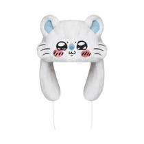 Chapéu Ushanka Feminino De Inverno Quente Com Pelúcia E Orelhas De Coelho, Design De Gato Branco