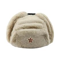 Chapéu Ushanka Masculino De Inverno Com Forro De Pele De Coelho Sintética, Com Protetor De Orelha,