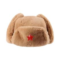 Chapéu Ushanka Masculino De Inverno Com Forro De Pele De Coelho Sintética, Com Protetor De Orelha, Chapéu Ushanka Masculino De Inverno Com Forro De Pele De Coelho Sintética, Com Protetor De Orelha,