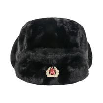 Chapéu Ushanka Masculino De Inverno Com Forro De Pele De Coelho Sintética, Com Protetor De Orelha,
