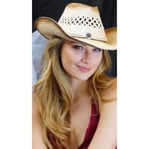 Chapéu Vaqueira Country Cowboy Feminino de Corda Trançada