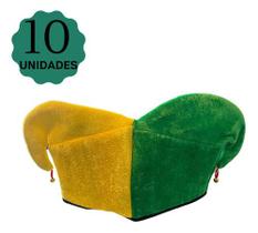 Chapéu Verde E Amarelo Veludo Torcedor Copa Do Mundo 10 Unid - Brasil Natal