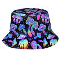 Chapéu VOZUN Trippy Mushroom Bucket Hat de poliéster unissex