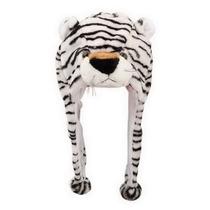 Chapéu White Tiger Plush Neck Guard para adultos e crianças Chapéu White Tiger Plush Neck Guard para adultos e crianças