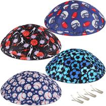 Chapéu Zion Judaica Ball Sports Kippahs, clipe impresso de 15 cm Chapéu Zion Judaica Ball Sports Kippahs, clipe impresso de 15 cm