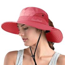 Chapéu ZOORON Ponytail Safari Sun Chapéu de proteção UV vermelho
