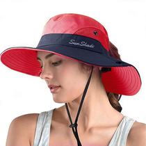 Chapéu ZOORON Safari Sun Hat com proteção UV dobrável vermelho Chapéu ZOORON Safari Sun Hat com proteção UV dobrável vermelho