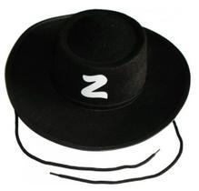 Chapéu Zorro Preto em Feltro Fantasia Festa Cosplay