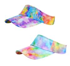 Chapéus com viseira solar Tie Dye Gradient coloridos para mulheres e homens Chapéus com viseira solar Tie Dye Gradient coloridos para mulheres e homens