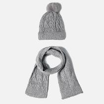 Chapéus de bebê infantil cachecol de malha de lã conjunto de chapéu gorro de pompom quente de inverno