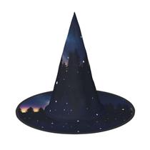 Chapéus de bruxa de Halloween GAGALU Starry Divination Print para adultos