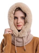 Chapéus de inverno Aivtalk, cachecol quente com capuz, balaclava, bege, feminino