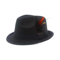 Chapéus De Lã Com Plumas Para Outono E Inverno Femininos Estilo Europeu-Americano E Fedora Jazz