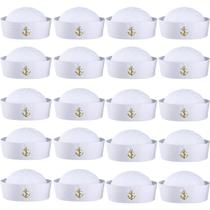 Chapéus de marinheiro Boao, 20 unidades de iate náutico branco Captain para adultos Chapéus de marinheiro Boao, 20 unidades de iate náutico branco Captain para adultos