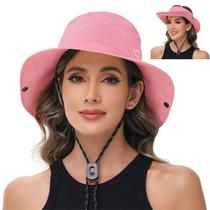 Chapéus de sol ZOORON Bucket Hat, proteção UV para mulheres, rosa