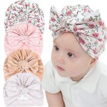 Chapéus de turbante para bebês Magic Feier com padrão floral, 4 peças, multicoloridos