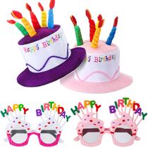 Chapéus e óculos de aniversário de pelúcia Coume 2 Party Novelty Decorations