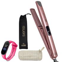 Chapinha De Cabelo Gama Italy Profissional Digital Ion Progressiva 450f Prancha Rose Sensi Bivolt Relógio Led