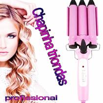 Chapinha Modeladora Cabelo Cachos Cerâmica Ondulador Tri Ondas - 110v