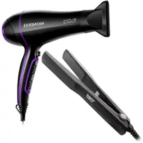 Chapinha prancha alisador taiff ceramica + secador de cabelo mondial black purple Chapinha prancha alisador taiff ceramica + secador de cabelo mondial black purple