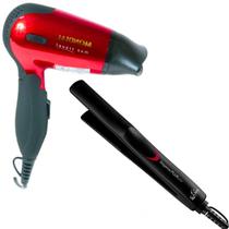 Chapinha prancha alisadora eleganza plus + secador de cabelo mondial sc-10 red