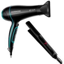 Chapinha prancha alisaodra eleganza plus + secador de cabelo mondial black tiff