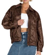 Chaqueta PRETTYGARDEN Estilo 2 Marrón Oversize con Cierre XL Chaqueta PRETTYGARDEN Estilo 2 Marrón Oversize con Cierre XL