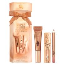 Charlotte Tilbury Lip and Cheek Trio Makeup Gift Set Supernudes