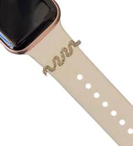 Charm Anel Strass Aço Compatível com Pulseiras Apple Watch