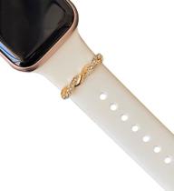 Charm Anel Strass Aço Compatível com Pulseiras Apple Watch