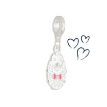 Charm Bebê Menina Revestida em Prata Charm Bebê Menina Revestida em Prata