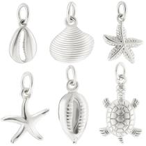 Charm Beebeecraft, 24 unidades, Ocean Sea Animal, banhado a prata 925 Charm Beebeecraft, 24 unidades, Ocean Sea Animal, banhado a prata 925