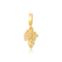 Charm cachinho de uvas revestido em ouro Charm cachinho de uvas revestido em ouro