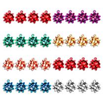 Charm CEALXHENY 32 peças de laço de Natal de 16 mm, liga multicolorida Charm CEALXHENY 32 peças de laço de Natal de 16 mm, liga multicolorida