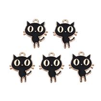 Charm Danling Jewelry Black Cat Enamel 19 x 15 mm 100 unidades Charm Danling Jewelry Black Cat Enamel 19 x 15 mm 100 unidades
