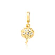 Charm Flor do Algodão Pequeno Revestido em Ouro Charm Flor do Algodão Pequeno Revestido em Ouro