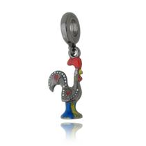 Charm Galinho Português, Barcelos, Revestido em Rodio Negro