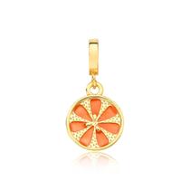 Charm Laranja Revestido em Ouro