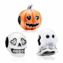 Charm MSPOVOF Halloween Glow Dark Bead em prata esterlina 925 Charm MSPOVOF Halloween Glow Dark Bead em prata esterlina 925