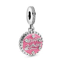 Charm Pandora Jewelry Pink Birthday Cake Dangle Silver Charm Pandora Jewelry Pink Birthday Cake Dangle Silver