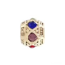 Charm Separador de Cristais Coloridos Banhado a Ouro 18k