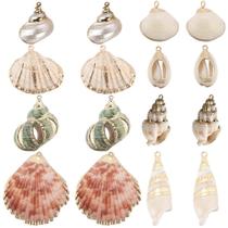 Charm SUNNYCLUE 16 peças Natural Shell Bulk 8 estilos Charm SUNNYCLUE 16 peças Natural Shell Bulk 8 estilos
