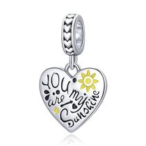 Charm VOROCO Heart Sterling Silver Love Dangle Charm
