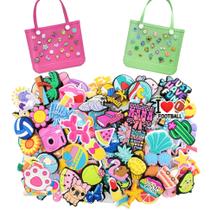 Charm YEALQUE 100PCS Random PVC Bogg Bag Bag Charms Charm YEALQUE 100PCS Random PVC Bogg Bag Bag Charms