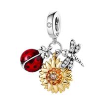 Charme de Libélula Dourada 925 - Prata Esterlina para Pulseiras Pandora e Colares Charme de Libélula Dourada 925 - Prata Esterlina para Pulseiras Pandora e Colares