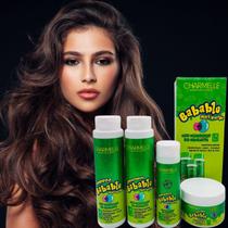 Charmelle Babablu Maçã Verde Kit Tratamento Capilar 4 Produtos Shampoo Condicionador Máscara e Final