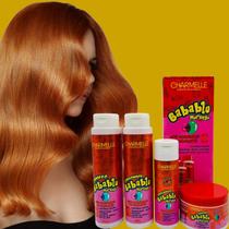 Charmelle Babablu Morango Kit Tratamento Capilar Completo 4 Produtos Shampoo Condicionador Máscara