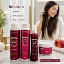 Charmelle Equilíbrio Capilar Vinagre de Maçã Kit Shampoo Condicionador Leave-in Máscara