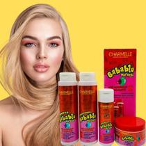 Charmelle Kit Capilar Babablu Morango 4 Itens Shampoo 400ml Condicionador 400g Máscara 300g
